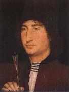 Hans Memling Portratt of Monday with arrow oil